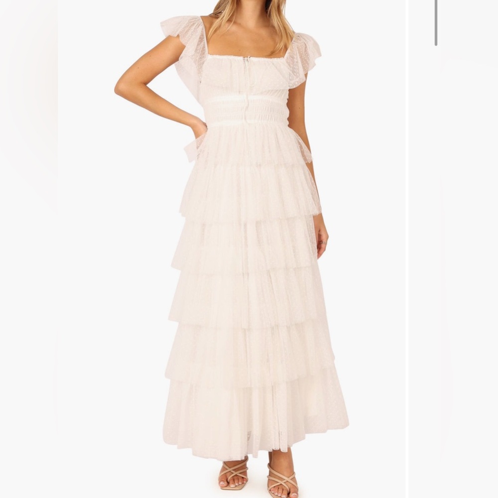Petal & Pup Cream Flutter Sleeve Maxi Gown